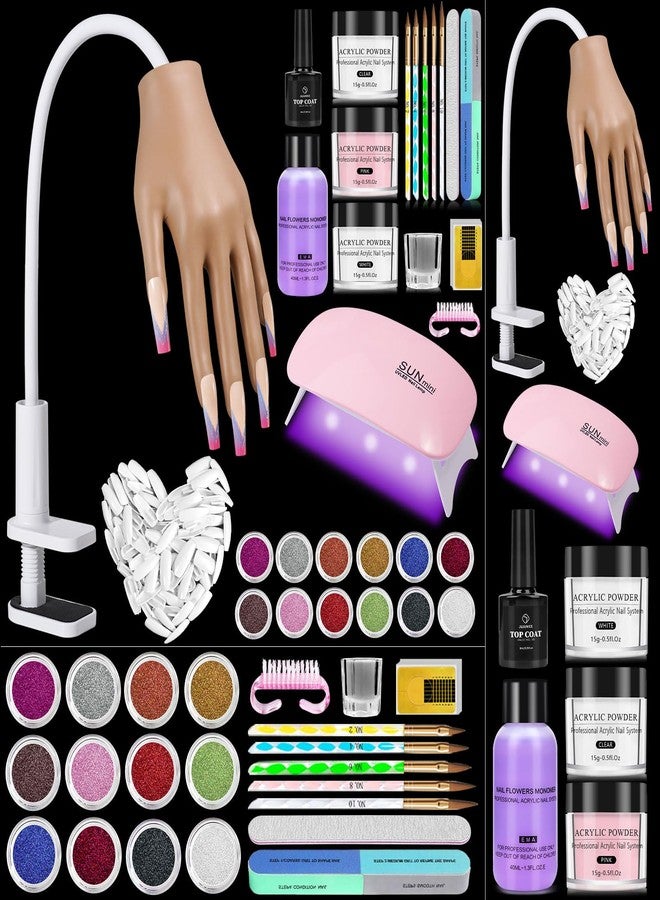 Wilfniee Practice Hand for Acrylic Nails Kit: Fake Silicone Hands Nail Mannequin Hand for Nail Extensions Nail Caving - Flexible Practice Nails Hand Set for Beginner Salon Home - Image 1